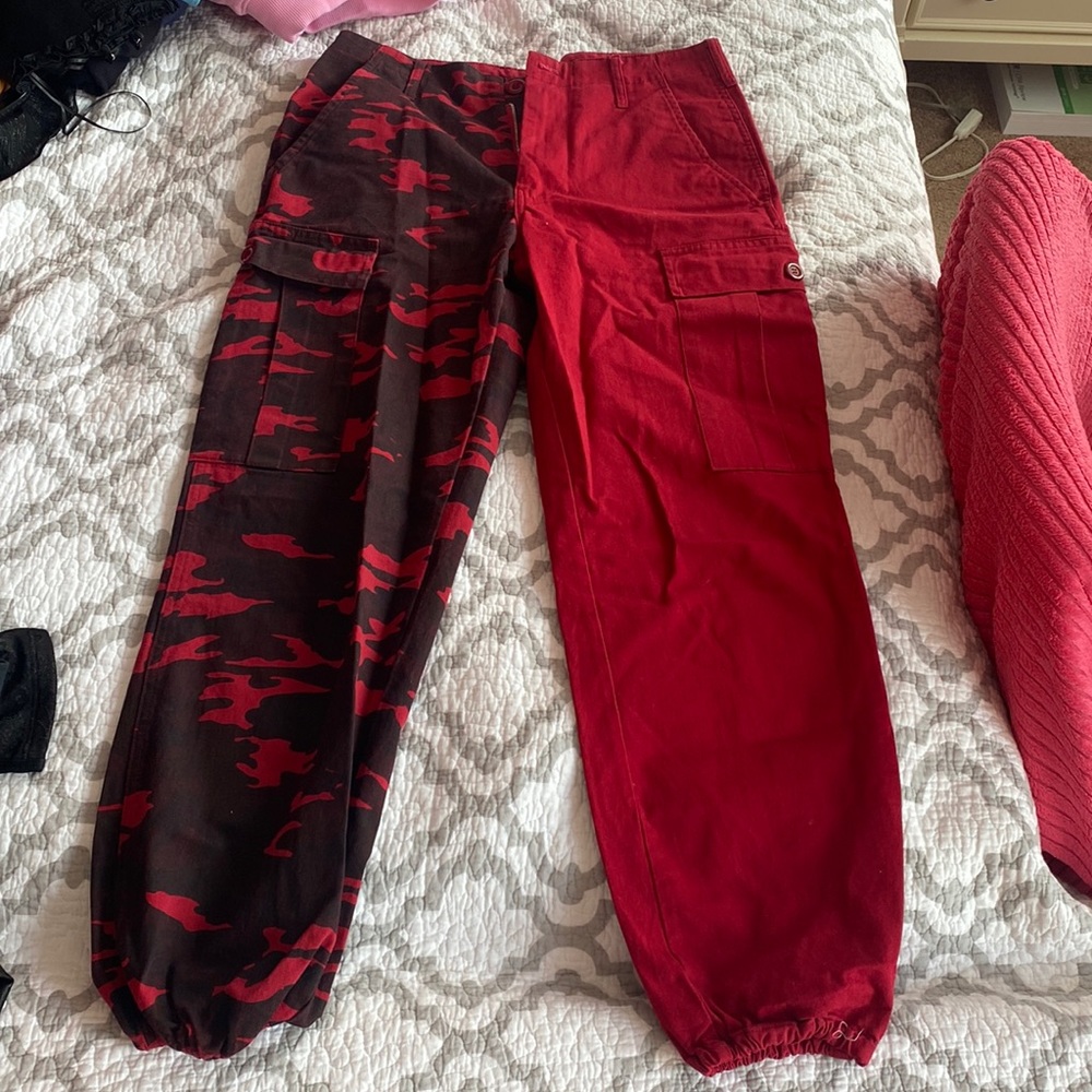 Red camo pants